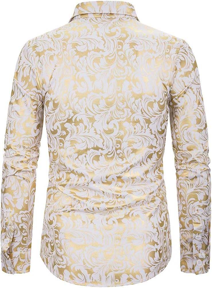 Men Elegeet Mens Luxury Gold Floral 