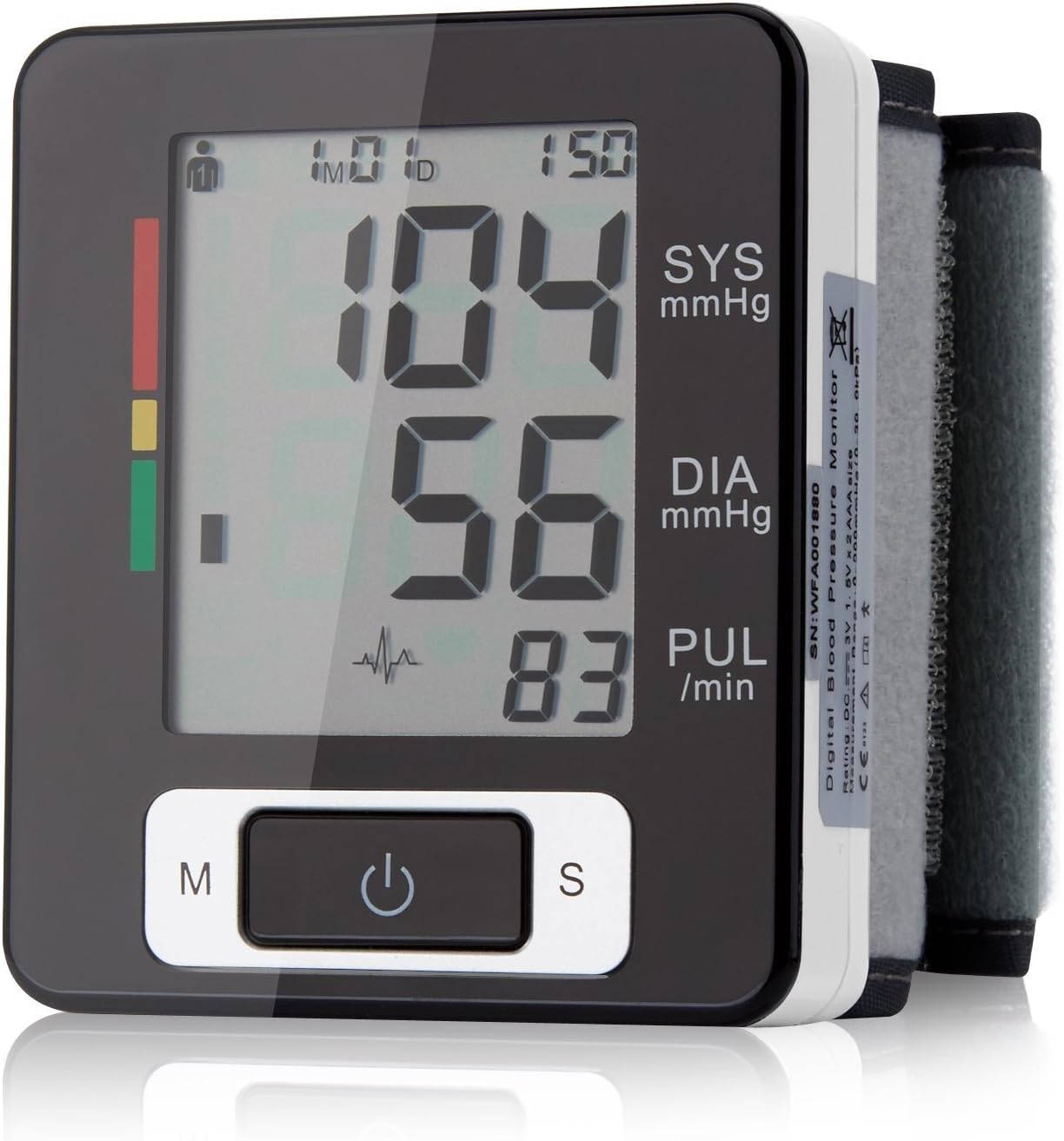 LiveMed Digital Wrist Blood Pressure Monitor with Easy Operation One-Button To Start and Stop Measurement - comes with free case - Two Users Mode up to 90 records - UK warranty