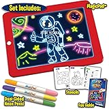 Star Work Kids Leaning pad Doodle Magic Glow Pad with 2 3D Glasses Gift for Kids/Toddlers Boys & Girls Ages