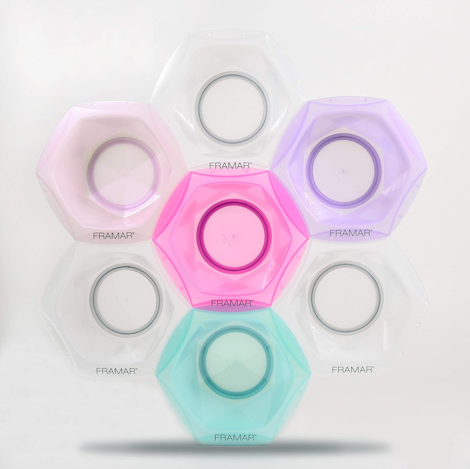 Framar Multi-Colored Connect and Color Bowl Set – Mixing Bowls for Hair Color, Hair Bleach, Hair Dye, Coloring Set - 7 Pack : Beauty