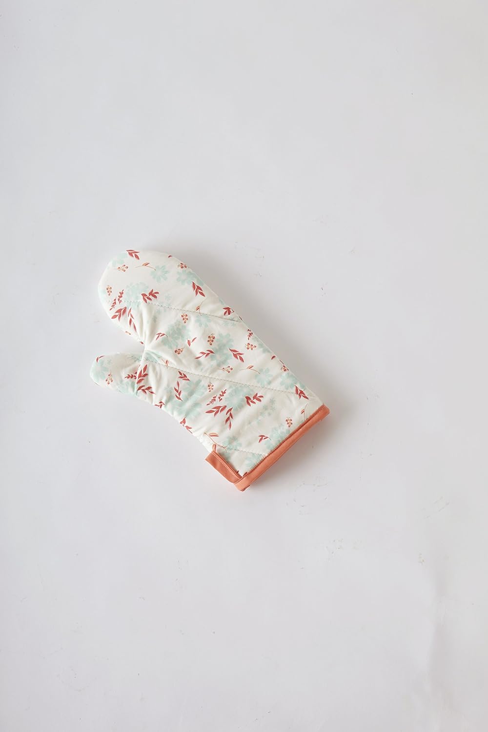 Oven Mitt Salmon Floral Print