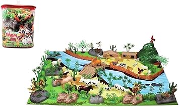 Sanyal Exclusive Farm Life Animals Play Set- 111 PCS with Play MAT