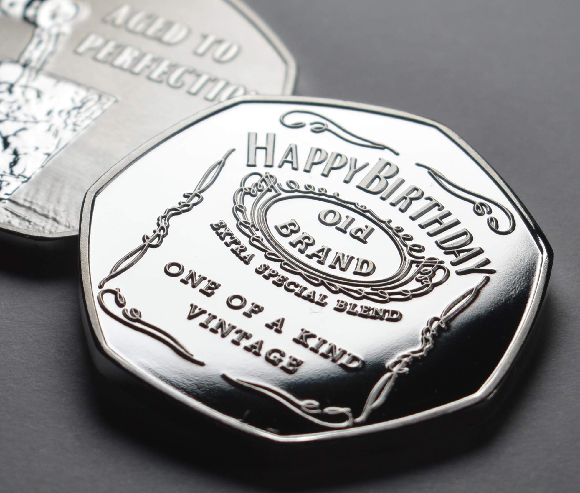 The Commemorative Coin Company HAPPY BIRTHDAY .999 Silver 'OLD BRAND WHISKY' Commemorative. Unique Gift/Present Party/Celebration Ideas. Whisky/Bourbon