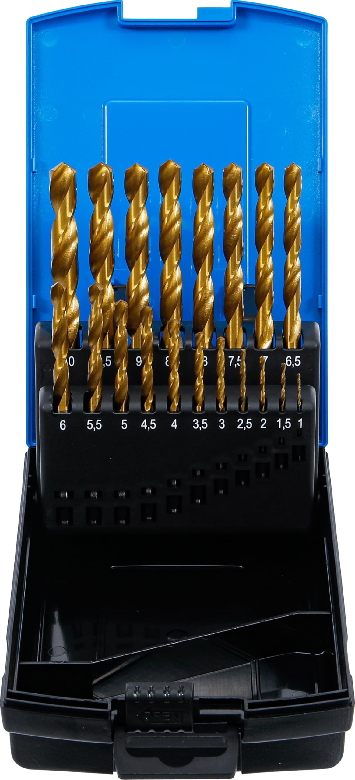 BGS 2013 | Twist Drill Set | HSS | titanium nitrated | 1 - 10 mm | 19 pcs. — image 1