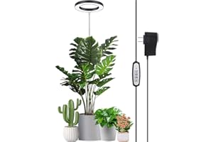 LORDEM Plant Grow Light, Full Spectrum Plant Light for Indoor Plants, Brightness Adjustable LED Growing Lamp with Auto On/Off