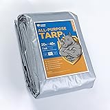 GUARD SHIELD Silver Tarp Waterproof 20x40 Feet Medium Duty All Purpose Poly Tarps Cover 7mil