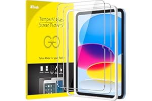 JETech Screen Protector for iPad (A16) 11th/10th Generation (2025/2022) with Easy Installation Frame, Tempered Glass Film, HD