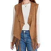 Women Tassel Vest 70s Hippie Costume Sleeveless Fringe Waistcoat Open Front Boho Western Outerwear