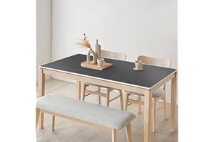 FURKIT Dark Gray Plastic Table Protector Cover Pad, 1.5mm Thick Waterproof Leather-Look PVC Rectangle Desk Mat, Anti Scratch Oil Resistant Table Top Area Mat for Counter, Office (24x48 inch)