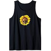 Sunflower of Death Sugar Skull Goth Flower Tank Top
