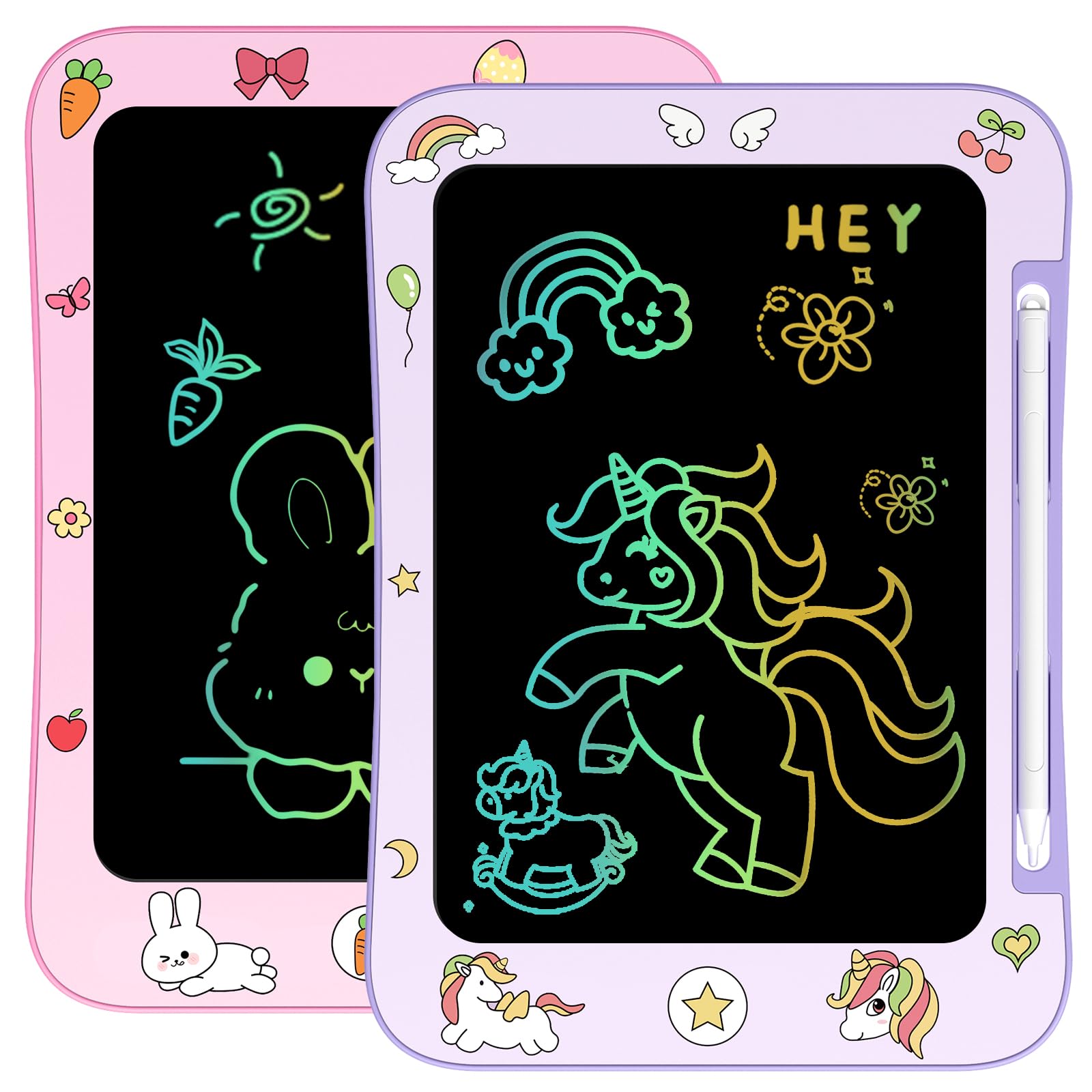 Photo 1 of [2 Pack] Genialba LCD Writing Tablet for Kids, Colorful Screen Drawing Board for 3-7 Year Old Boys & Girls - Educational Toys for Birthday & Christmas (Unicorn&Rabbit)