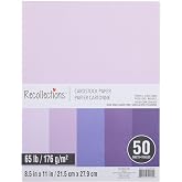 Recollections 50 Sheets 8.5” x 11” Purple Passion Cardstock Paper - Acid and Lignin Free Paper for Scrapbooks, Arts & Crafts