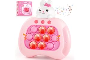 OCYGL Rabbit Pop Push Game Fidget Toy for Kids Ages 3-12,Handheld Fast Push Game Bunny Console Fidget Toys for Girls Boys,Light Up Sensory Gifts for Kids with Autism