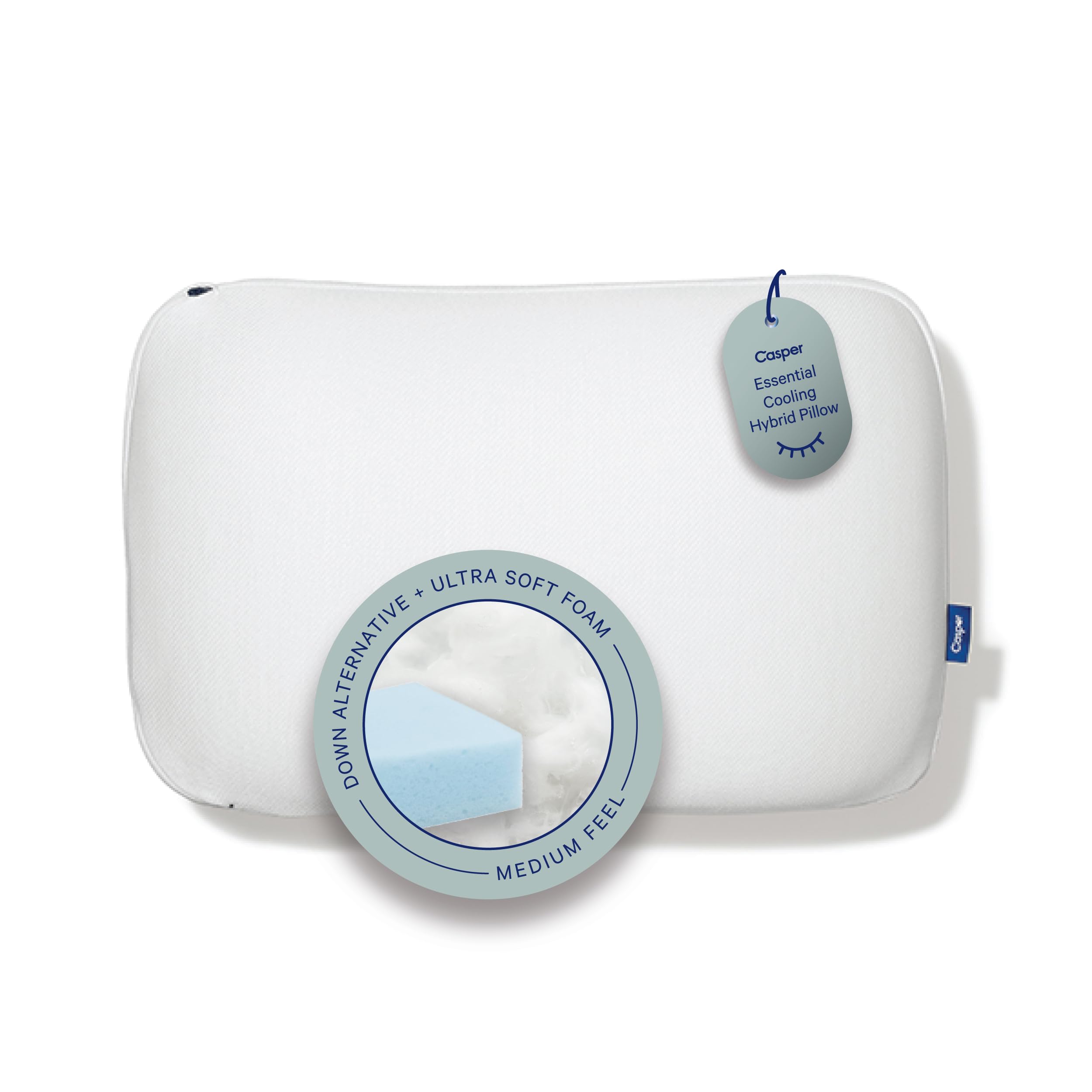 Photo 1 of ***FACTORY SEALED***Casper Sleep Essential Cooling Hybrid Pillow, King Size – Dual-Sided Foam & Down-Alternative Fill, Medium Feel, Cooling Cover, Supports Side Sleepers, Breathable & Pressure-Relieving