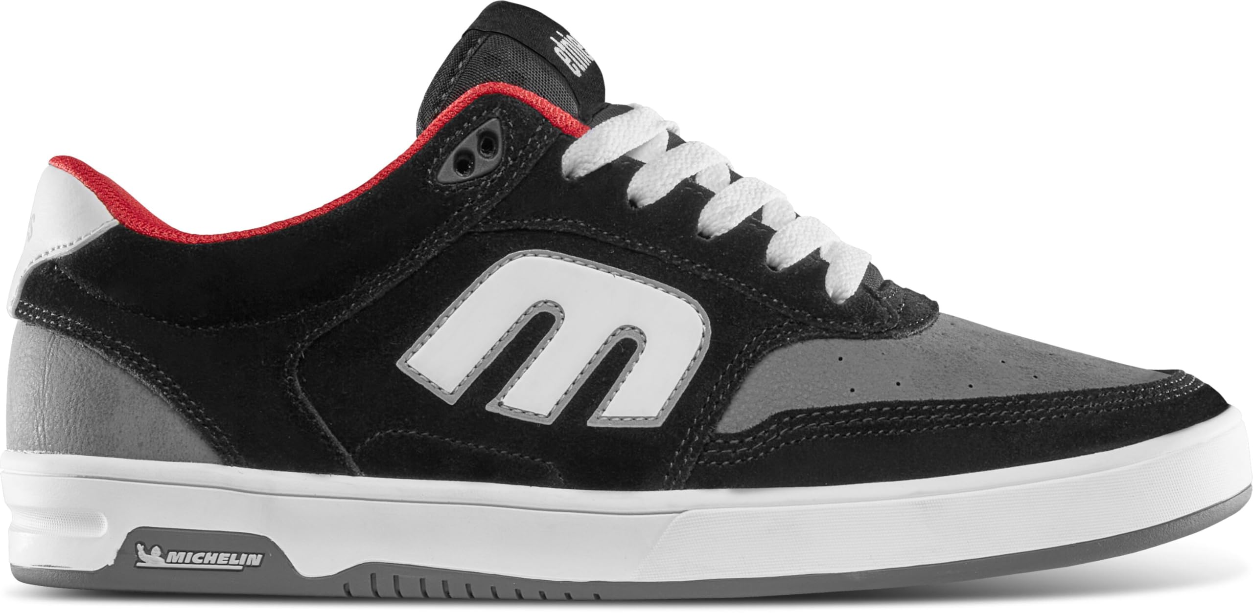 Etnies Serin Michelin – Pro Skate Shoe with Michelin Performance Rubber Outsole, Force Shield Upper – Color Black/Grey/White – Size 11.5