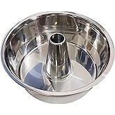 Fox Run Stainless Steel Angel Food Cake Pan, Tube Cake Pan With Removable Bottom, Round 10" x 5"