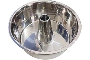 Fox Run Stainless Steel Angel Food Cake Pan, Tube Cake Pan with Removable Bottom, Round 10" x 5"