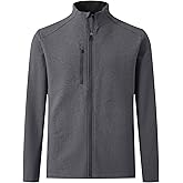 M MAELREG Mens Winter Jacket Performance Thermal Stand Collar Full Zip Textured Insulated Casual Jacket with 5 Pockets