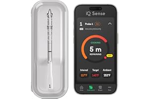 CHEF iQ Sense | Smart Wireless Meat Thermometer | Ultra-Thin Probe | WiFi Unlimited Range | 1000°F Heat Safe | 5 Sensors | BB