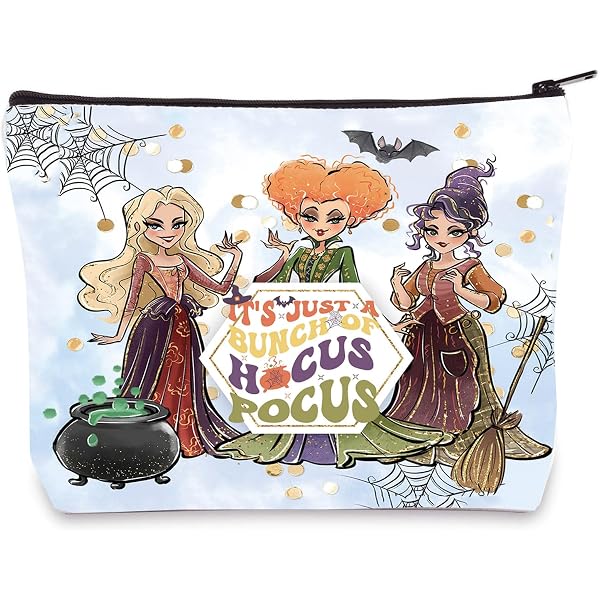 WZMPA Hocus Pocus Kosmetiktasche – Sanderson Sisters Design, 23x17 Cm – Aus Baumwoll-Leinen, Wasserdicht