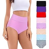 Beilangchc Womens Underwear Cotton High Waist Panties for Women Pack Tummy Control Floral Print Ladies Briefs Multipack