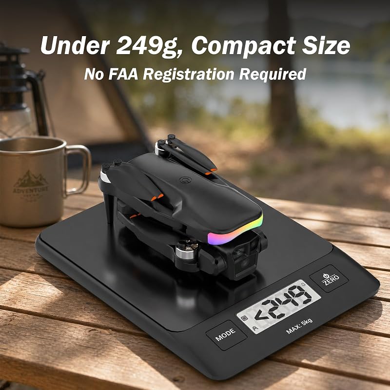 F417PRO Mini Drone FPV com câmara HD 1080P, comando LCD, motor brushless, recarga rápida tipo C, menos de 249g, brinquedo de drone para adultos e crianças iniciantes, presentes para rapazes e raparigas