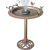 Metal Bird Bath - Iron Birdbath 28.5" H, Bird Bath for Water Fountain, Bird Feeder Bowl for Yard Patio Lawn Decor (Fountain Pump not Included)
