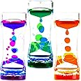 LYPGONE Liquid Motion Bubbler Timer Pack of 3 Hourglass Liquid Bubbler Sensory Toys ADHD Fidget Toy Anxiety Autism Toys Calm Relaxing Desk Toys