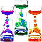 LYPGONE Liquid Motion Bubbler Timer Pack of 3 Hourglass Liquid Bubbler Sensory Toys ADHD Fidget Toy Anxiety Autism Toys Calm Relaxing Desk Toys