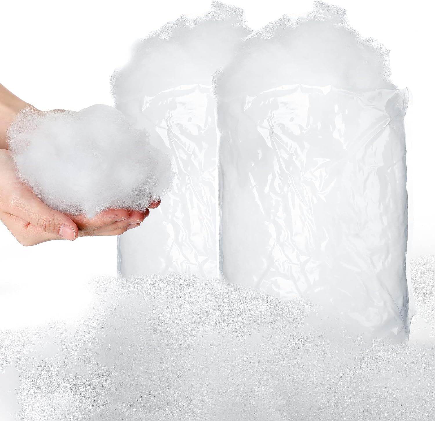 Artificial Snow - Tatuo Christmas Fake Snow Decor Artificial Snow Fiber Fluffy Snow Indoor Snow for Christmas Tree Winter Mantle Village, Nativity and Easy Christmas Display Decoration, 7 oz per Bag (2 Pieces)