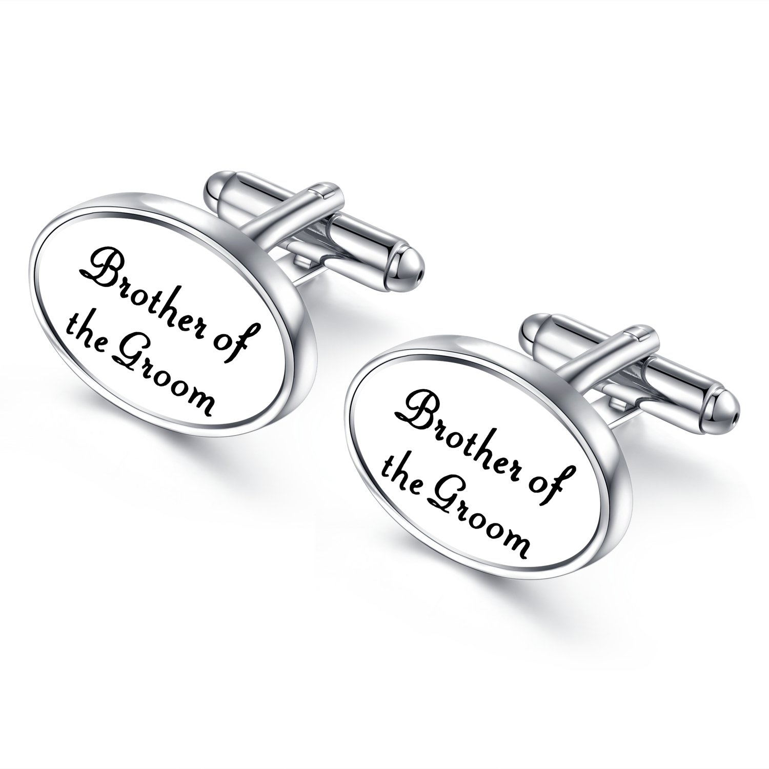 HONEY BEAR Mens Oval Wedding Cufflinks with Gift Box