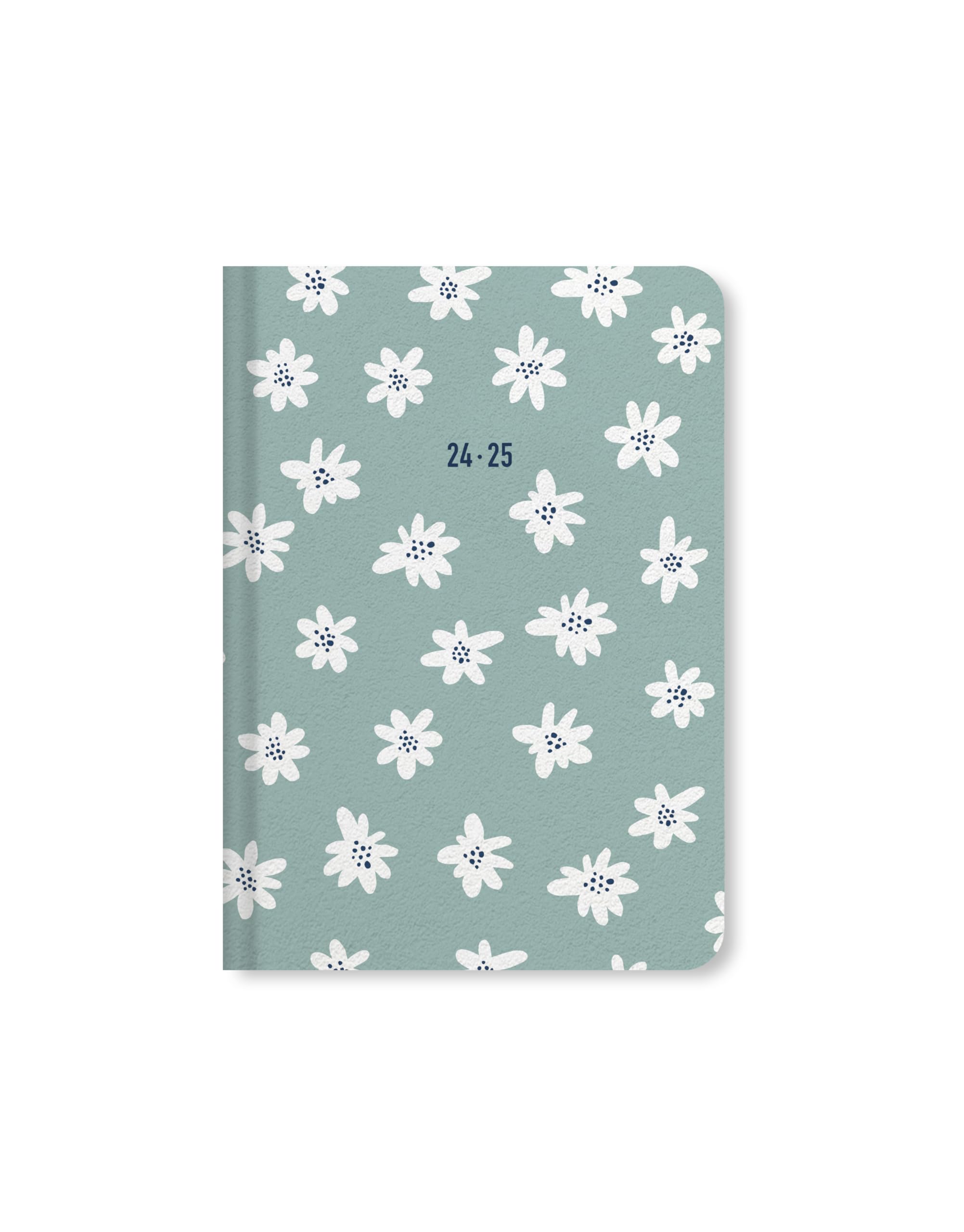 Letts of London Daisies A6 Academic 2024/2025 week to view diary - Mint