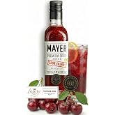 Mayer Sour Cherry Syrup for Drinks and Cocktails, Made with Real Fruit | Tart Cherry Cordial &mdash; no added colors, preservatives, or flavors. For soda, mocktails and lemonade.