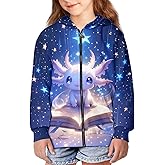 WELLFLYHOM Zip Up Kids Sweatshirts Graphic Girls 6-16 Long Sleeve Hoodies Kangaroo Pocket Athletic Kids Sweater Top