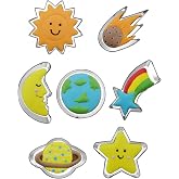 Hocai Planet Series Outer Space Cookie Cutters Set Stainless Steel 7Pcs | Universe Theme Fondant Molds for Sugar Biscuit, Pla
