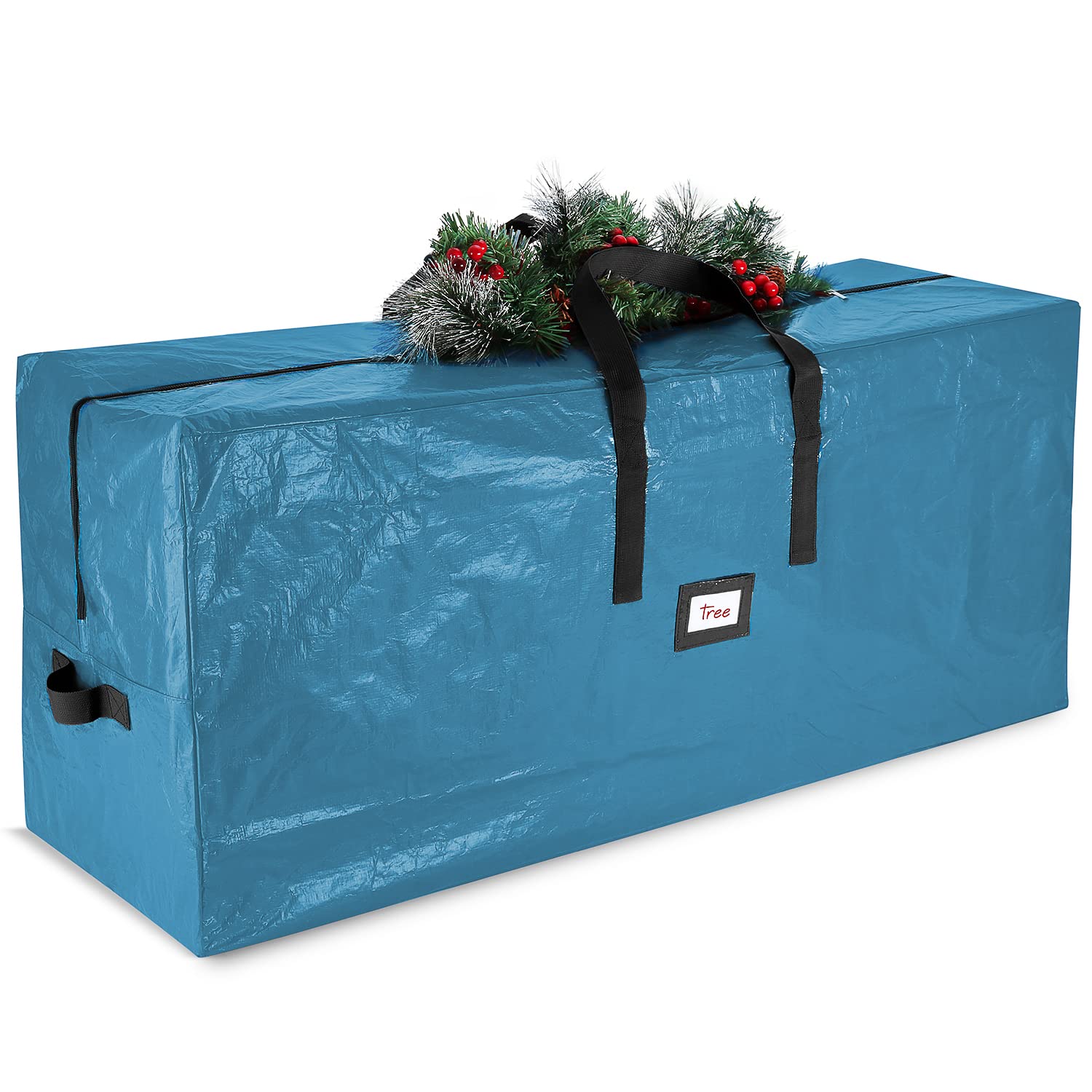 Hearth & Harbor Christmas Tree Storage Bag - Fits Up to 9 ft Holiday Trees - Large Christmas Tree Storage Box Container Made from Durable Waterproof Fabric with Handles & Dual Zipper