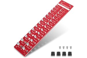 SNSMBNSR Thread Checker, 28pcs Nut and Bolt Thread Checker, Bolt and Nut Identifier Gauge with Rulers, Bolt Size and Thread Gauge 14 Standard and 14 Metric Suitable for Hanging (Red)
