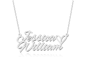 Custom Name Necklace - 14 Fonts, 4 Colors, 5 Chain Styles -925 Sterling Silver & 316 Stainless Steel Personalized Gift with P