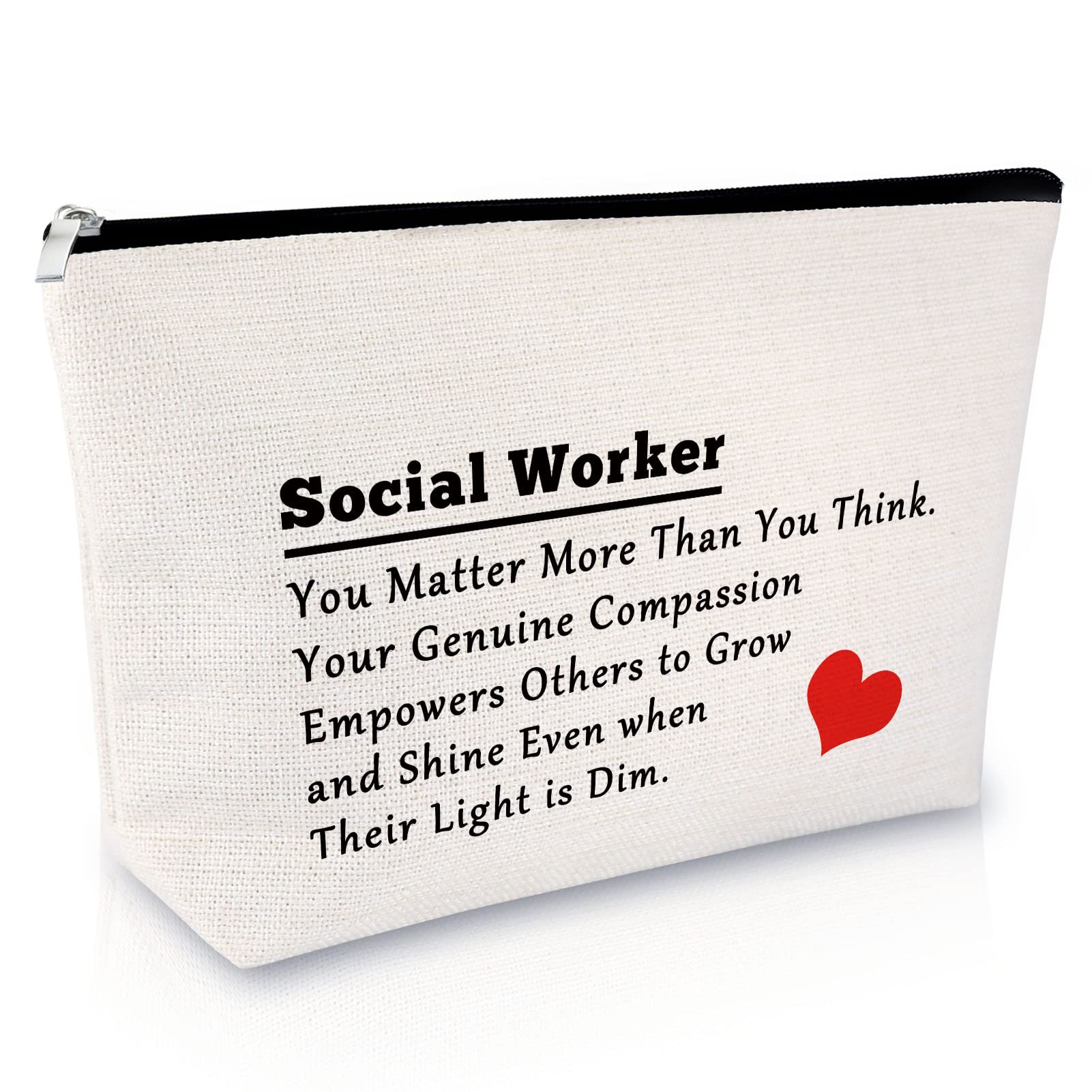 Appreciation Gift Cosmetic Bag Thank You Gift for Social Worker Employee Volunteer Makeup Bag Inspirational Gift for Social Worker Christmas Retirement Gift for Mentor Teacher Travel Cosmetic Pouch