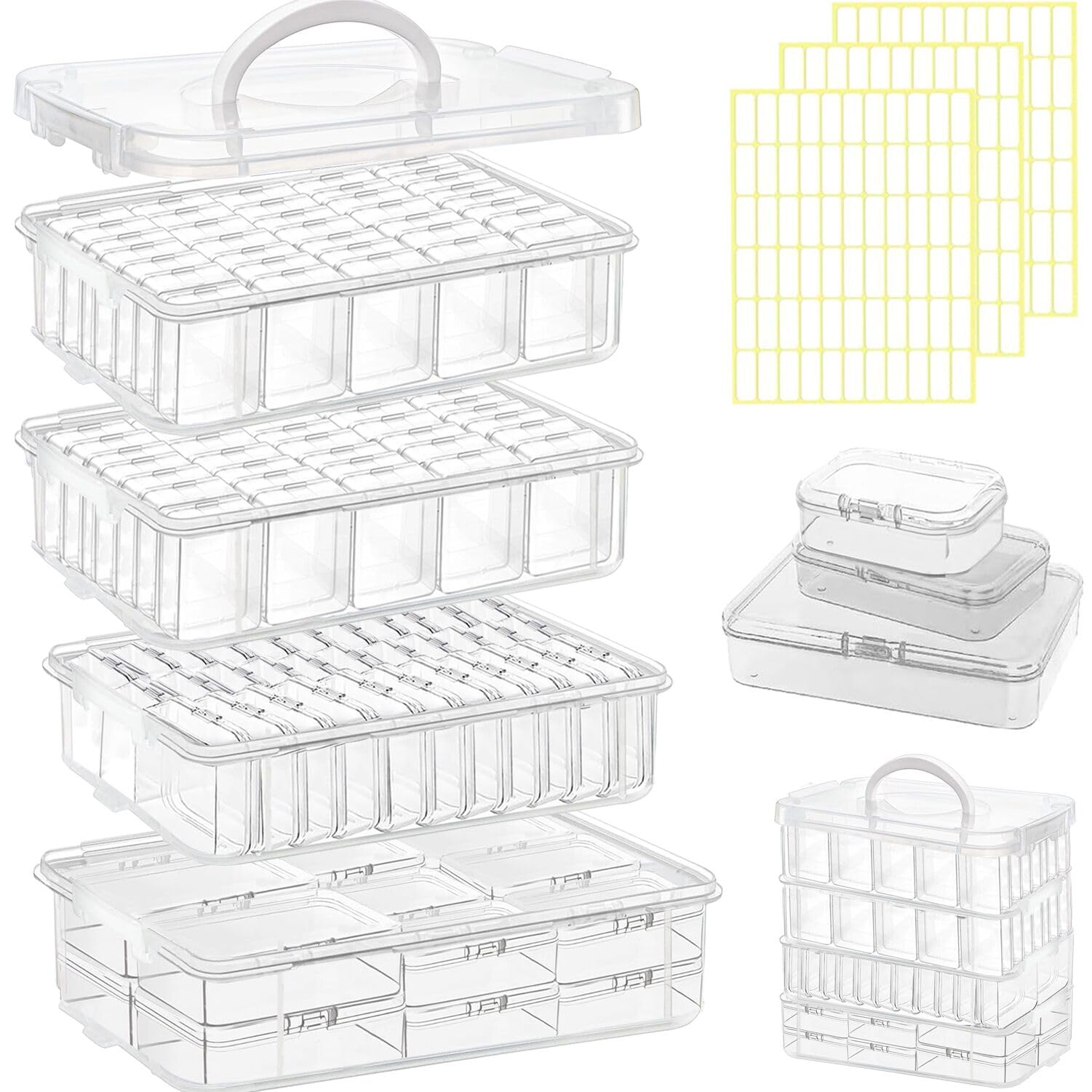 Photo 1 of 131pcs Bead Storage Container,4Tier-Bead Organizer Boxes And Craft Storage Boxes, Storage Stackable portable box,DIY Jewelry Craft Nails, Bracelets, Jewelry, Diamonds, Pens, (4Tier)