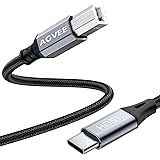 AGVEE [2 Pack 6.6ft] USB-C MIDI Cable Type-C Printer Cord for for Digital Piano, Midi Controller, Midi Keyboard, Audio Interf