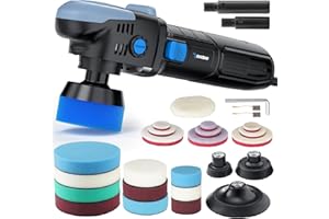 RAYBAO Mini Car Buffer Polisher,750W Multi Rotary Buffer Polisher,2/3/5inches Backing Pads,6 Speeds orbital Polisher & 2600-5200 RPM Buffing polishers for Cars Detailing Polishing waxing