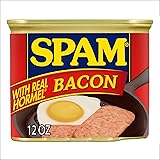 SPAM with Real HORMEL Bacon, 7 g protein, 12 oz (Pack of 12)