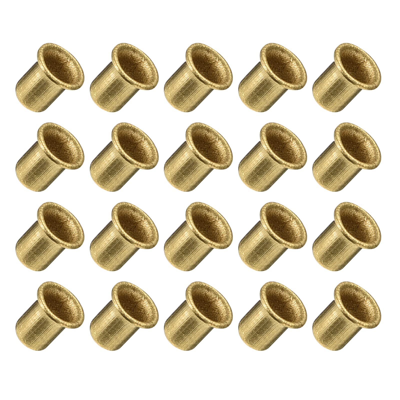 METALLIXITY Through Hole Rivet (5x6mm) 100Pcs, Copper Hollow Rivet Nuts - for Leather Canvas Clothes DIY Crafts Making, Copper Tone