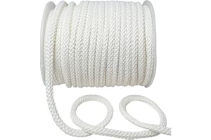 AEVORA 1/8 inch Nylon Rope - 20 Yards(60ft) Strong Utility Poly Cord for Clothes Line, Flag, Pole Camping, Crafting (7-White)