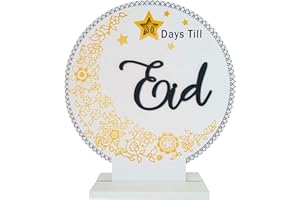 ELODIEAU Eid Ramadan Calendar Countdown, Rotatable 30 Days Til Eid, Wooden Ramadan Advent Calendar, Ramadan Table Decor for islamic Home Party Decorations