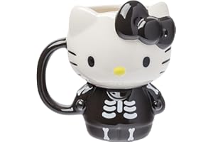 Silver Buffalo Sanrio Hello Kitty Halloween Skeleton Costume Ceramic 3D Sculpted Mug, 20 Ounces