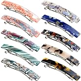 Cinaci 10 Pack 7.5cm/3" Vintage Tortoise Shell Acetate French Hair Barrettes Automatic Spring Clips Hair Pins Accessories for Women Girls Thin Thick Hair