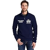 Moonlight Apparel Custom Embroidered Fleece Zip Pullover for Men,Men's Personalized Design Logo and Text Pullover, Customized Fleece Sweater