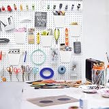 LATERN 6Pcs Large Pegboard Cups w/ Hooks White Plastic Workbench Craft Office view 7